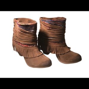 Naughty Monkey Fringe Bootie size 10
